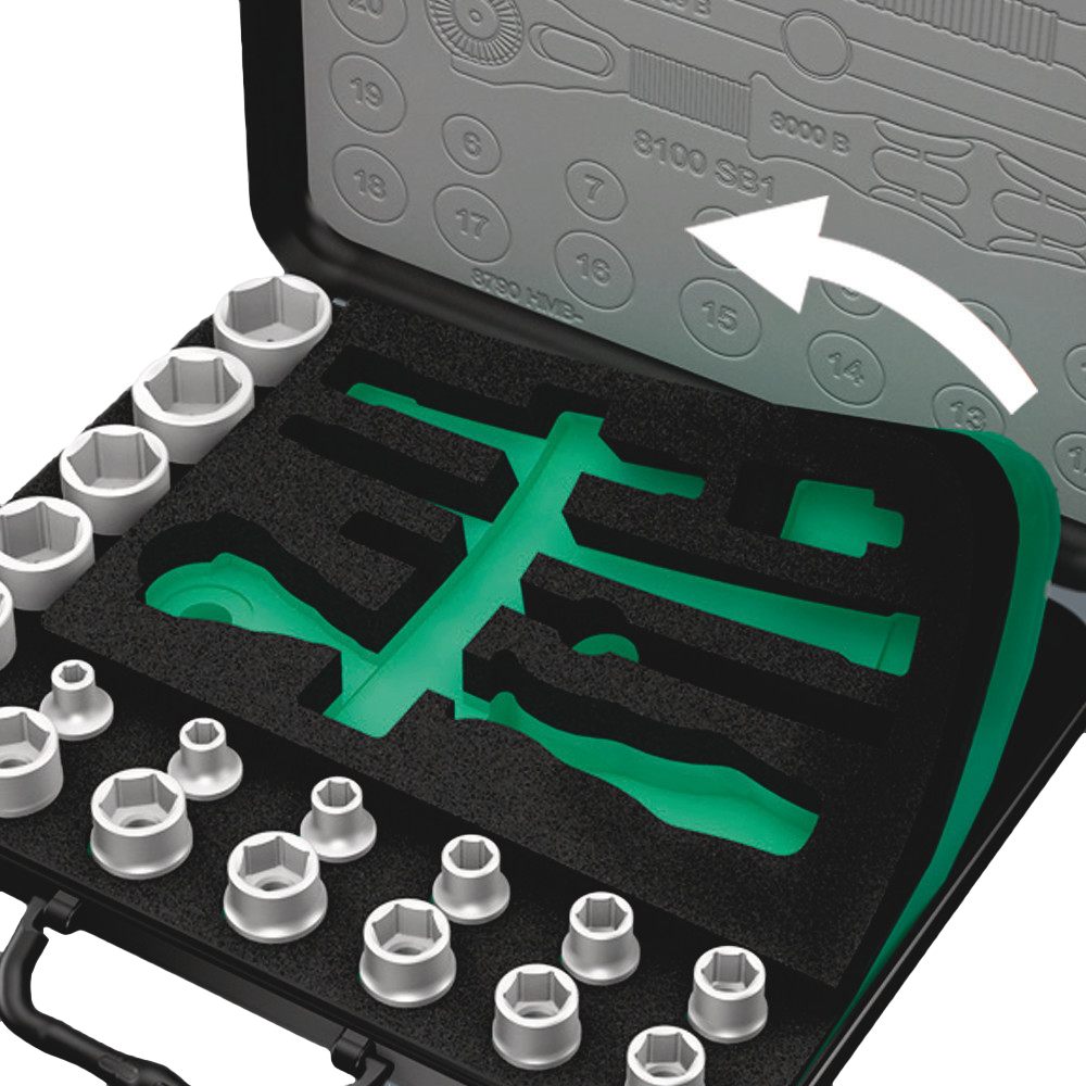 Комплект инструменти WERA, Zyklop, 1/4", 1/2", 43 части