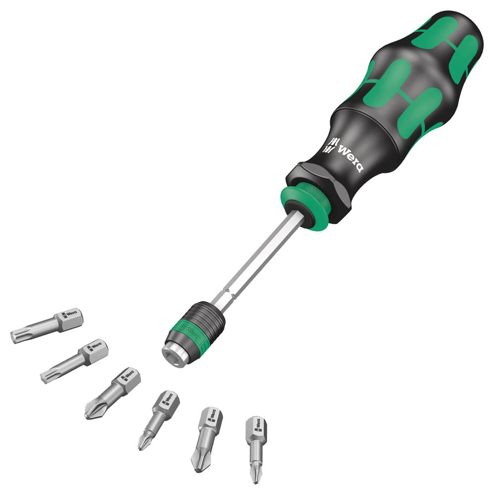 Отвертка с бит държач WERA, 1/4", PZ, TX, 6 бита