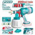 Акумулаторен пистолет за боядисване TOTAL, 20 V, 1 L, 1 x 2 Ah