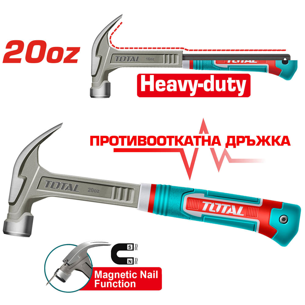 Чук кофражен с магнит TOTAL INDUSTRIAL, 0.560 кг