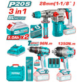 Комплект акумулаторни инструменти TOTAL TOSLI250281E, 20 V, 2 x 5 Ah