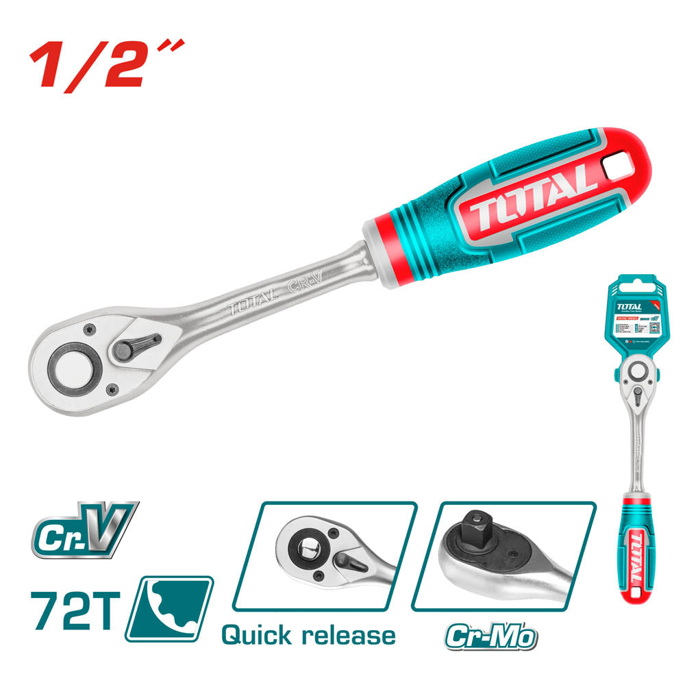 Реверсивна тресчотка TOTAL Industrial, T72, 1/2", 260 мм