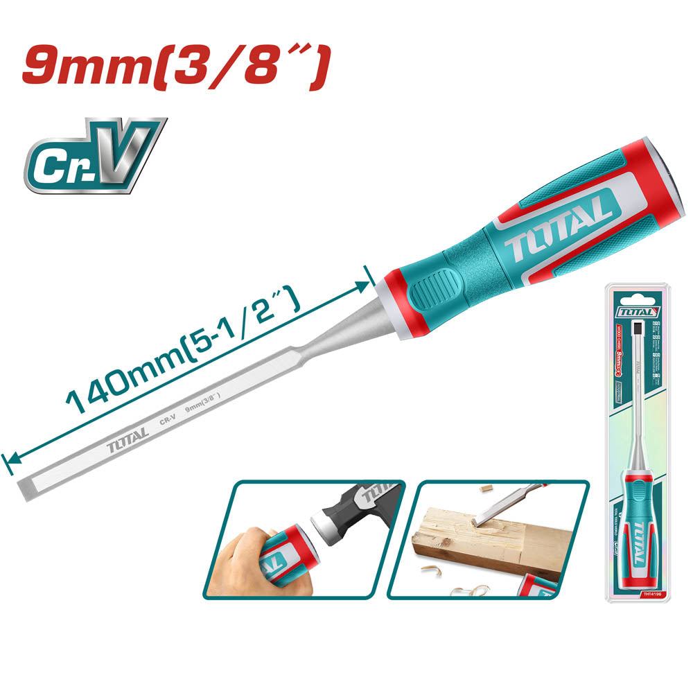 Длето дърводелско TOTAL Industrial, CrV, 9 мм