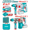 Комплект акумулаторни перфоратори TOTAL INDUSTRIAL, 2в1, 20 V, 2 x 5 Ah
