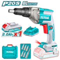 Акумулаторен винтоверт за гипсокартон TOTAL INDUSTRIAL, 20 V, 1 x 2 Ah