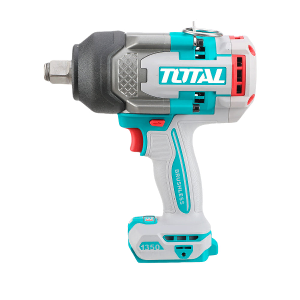 Акумулаторен ударен безчетков гайковерт TOTAL INDUSTRIAL, 3/4", 20 V, 1350 Nm, 2 x 5 Ah