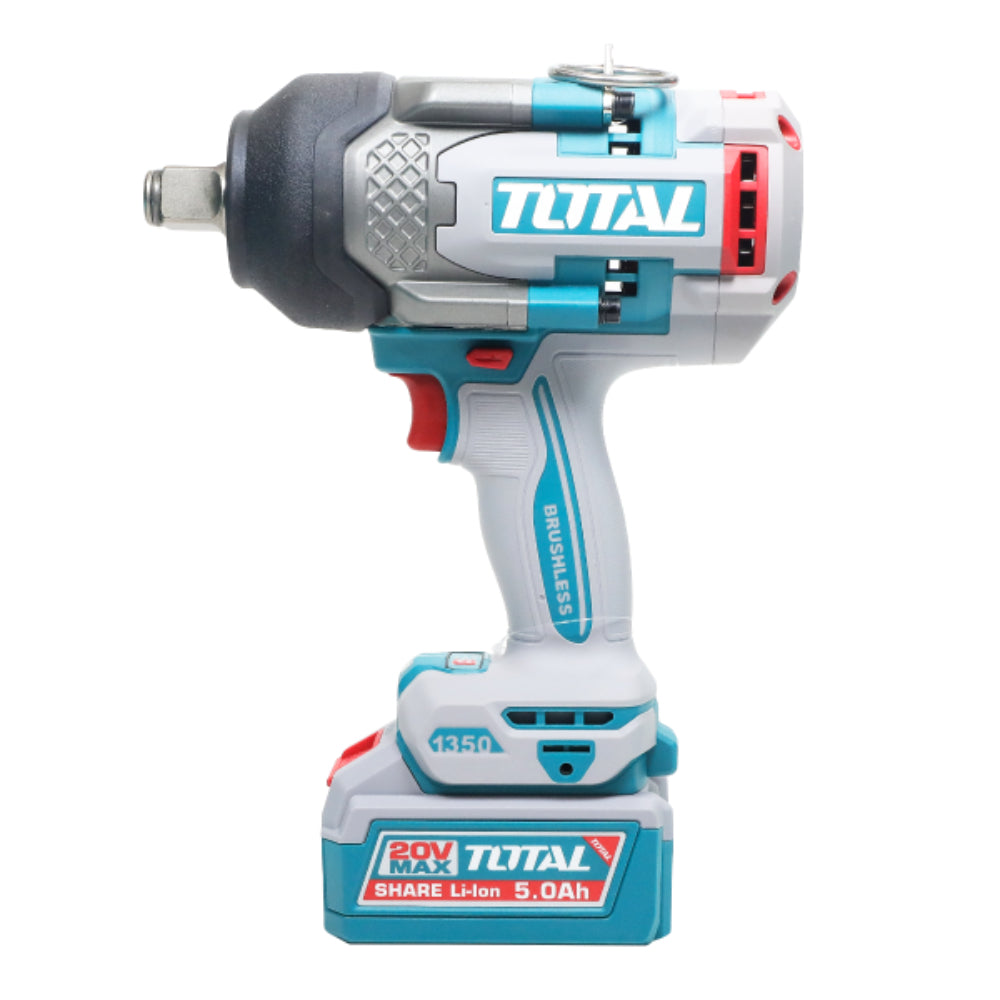 Акумулаторен ударен безчетков гайковерт TOTAL INDUSTRIAL, 3/4", 20 V, 1350 Nm, без батерия