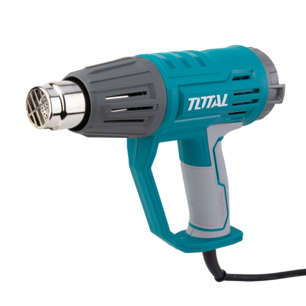 Пистолет за горещ въздух TOTAL INDUSTRIAL, 2000 W, LCD, 50-600°C, куфар с аксесоари