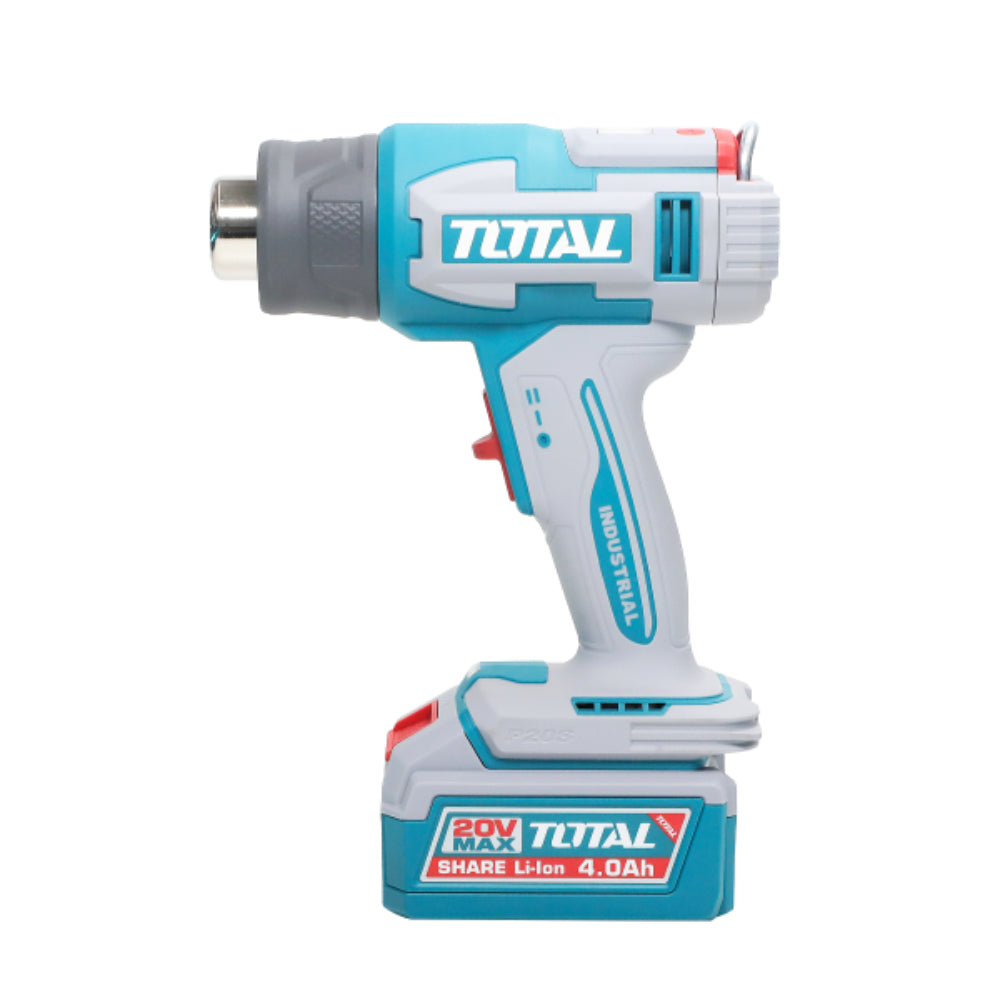 Акумулаторен пистолет за горещ въздух TOTAL INDUSTRIAL, LCD, 20 V, 1 x 5 Ah