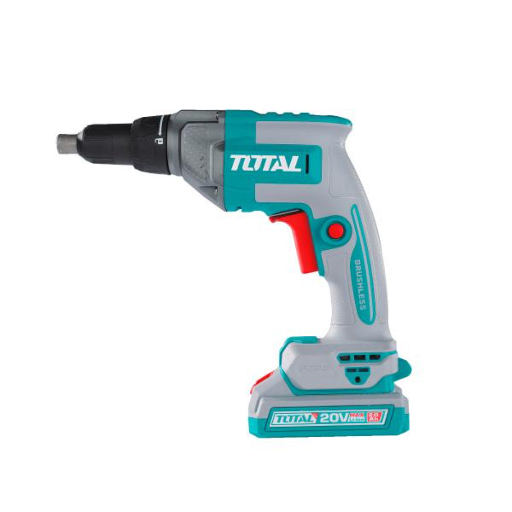 Акумулаторен винтоверт за гипсокартон TOTAL INDUSTRIAL, 20 V, 1 x 2 Ah