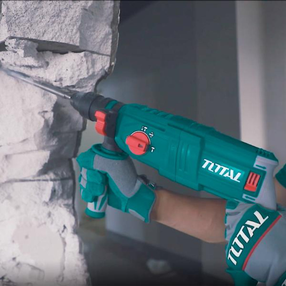 Електрически перфоратор с допълнителен патронник TOTAL, куфар, SDS+, 800 W