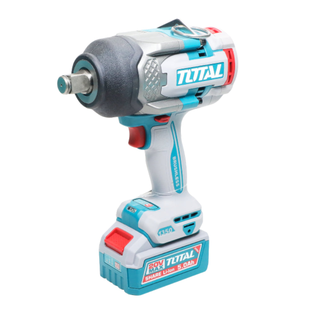 Акумулаторен ударен безчетков гайковерт TOTAL INDUSTRIAL, 3/4", 20 V, 1350 Nm, без батерия