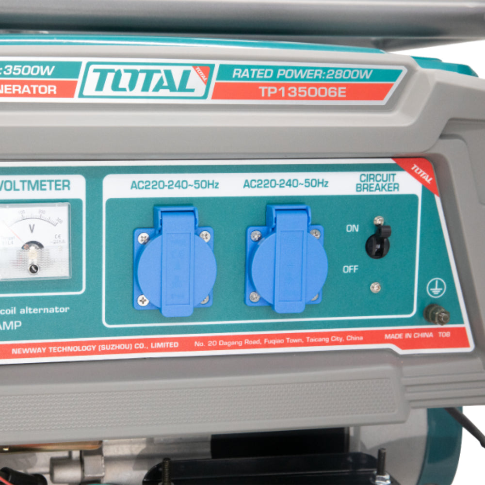 Бензинов генератор с дръжка и колела TOTAL Industrial, 3.5 kW