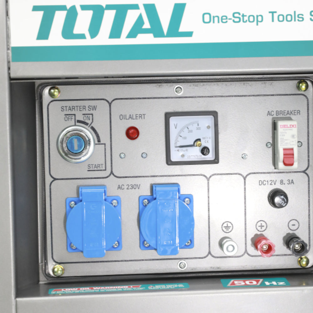 Дизелов монофазен генератор с дръжки и колела TOTAL, AVR, 5 kW