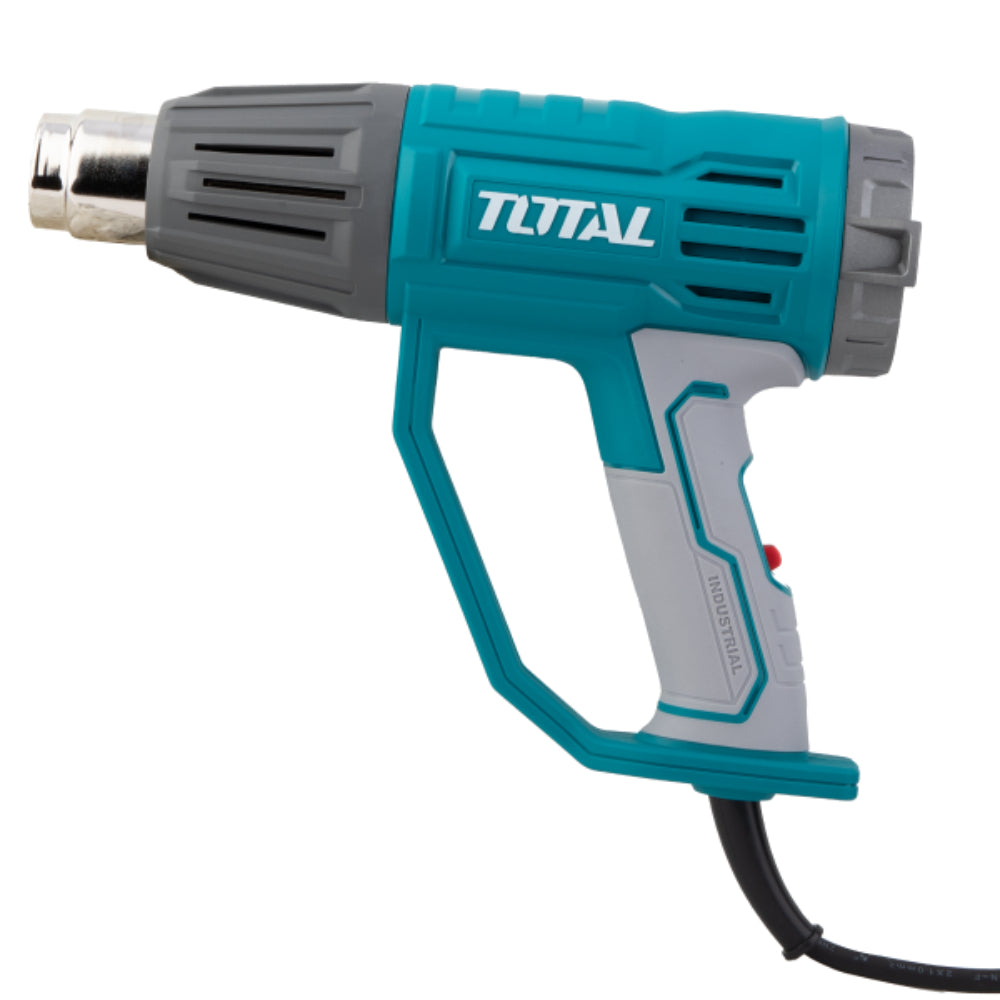 Пистолет за горещ въздух TOTAL INDUSTRIAL, 2000 W, LCD, 50-600°C, куфар с аксесоари