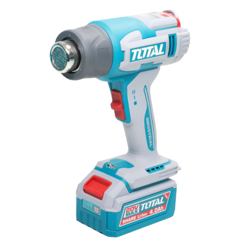 Акумулаторен пистолет за горещ въздух TOTAL INDUSTRIAL, LCD, 20 V, 1 x 5 Ah