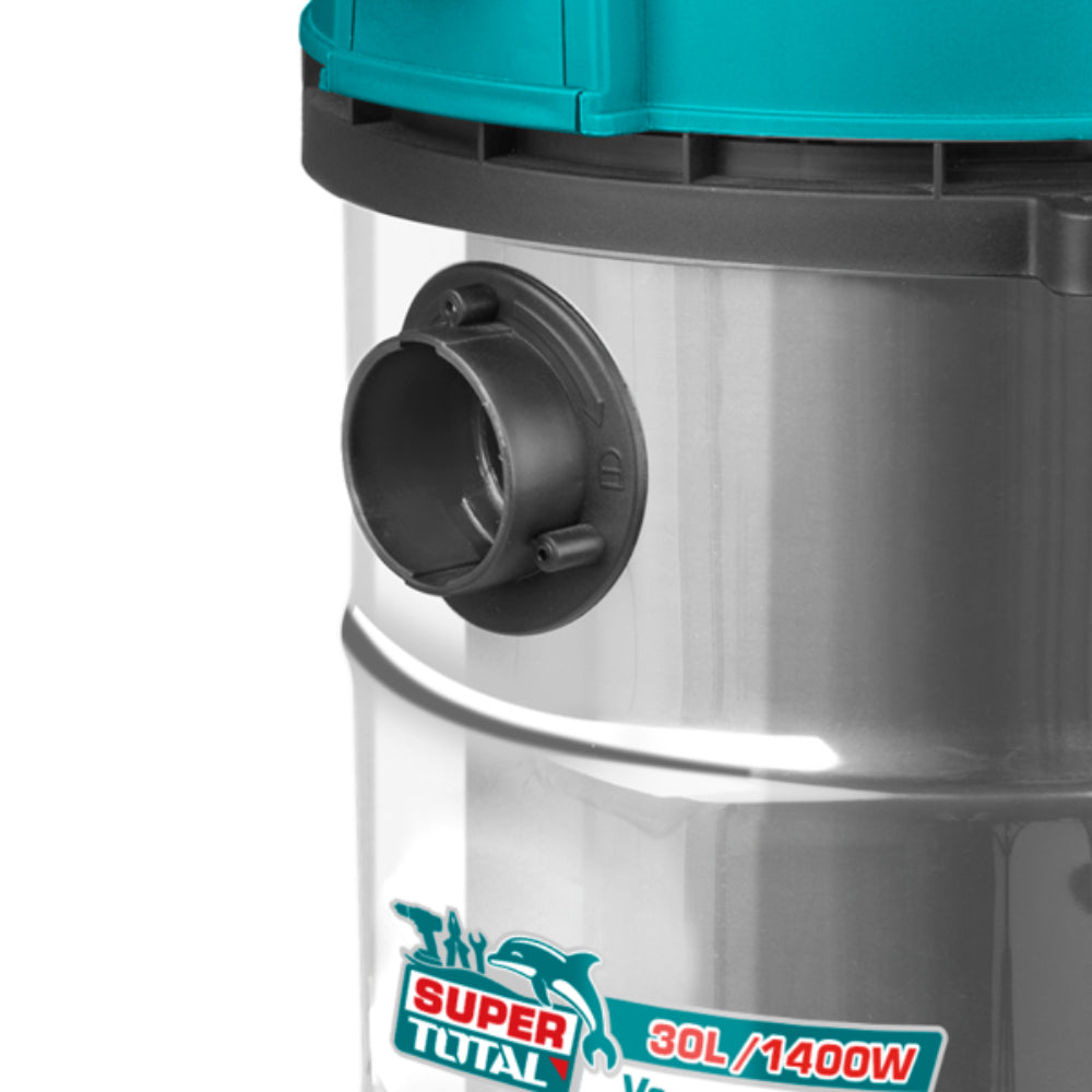 Прахосмукачка за сухо/мокро почистване TOTAL INDUSTRIAL, 1400 W, 30 L
