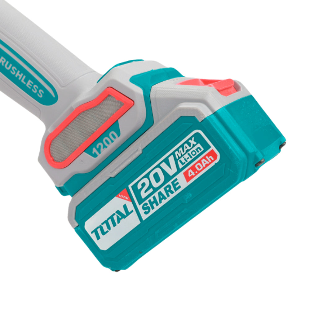 Акумулаторен безчетков ъглошлайф TOTAL TAGLI27153, Ø 115 мм, 20 V, 1 x 4 Ah