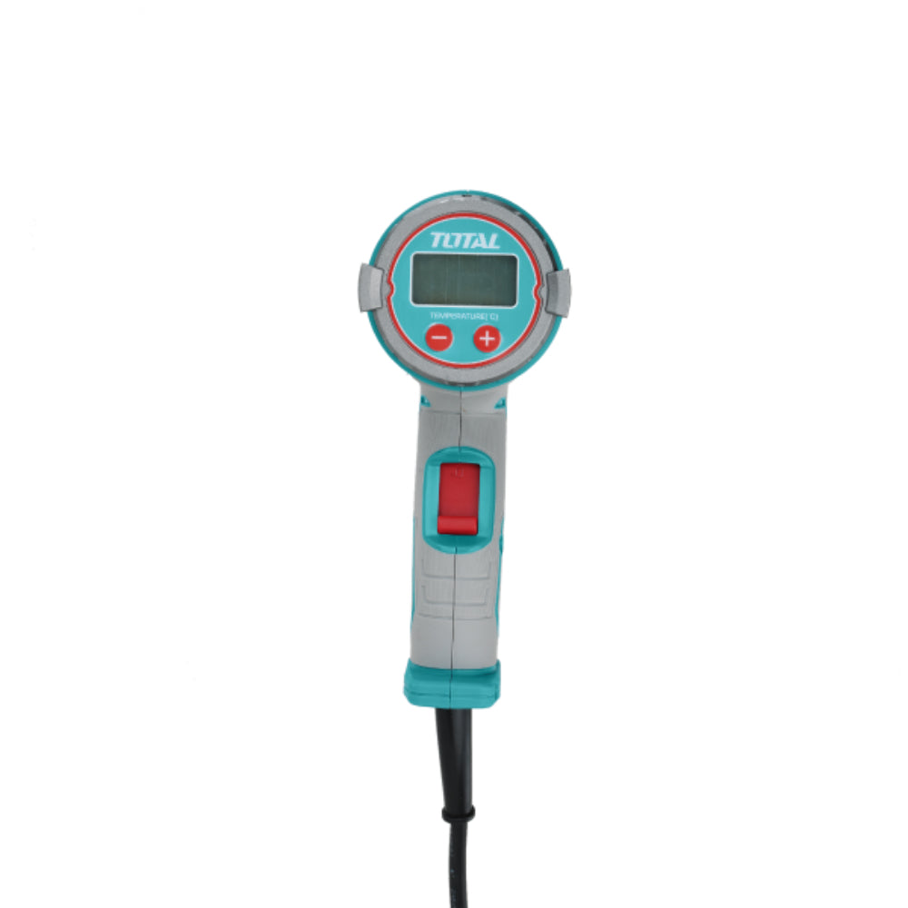 Пистолет за горещ въздух TOTAL INDUSTRIAL, 2000 W, LCD, 50-600°C + аксесоари