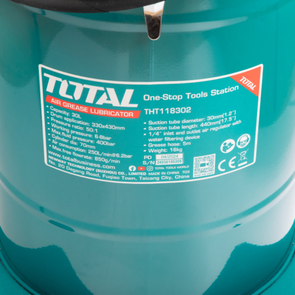 Пневматична система за гресиране TOTAL Industrial ,30 L, 400 bar