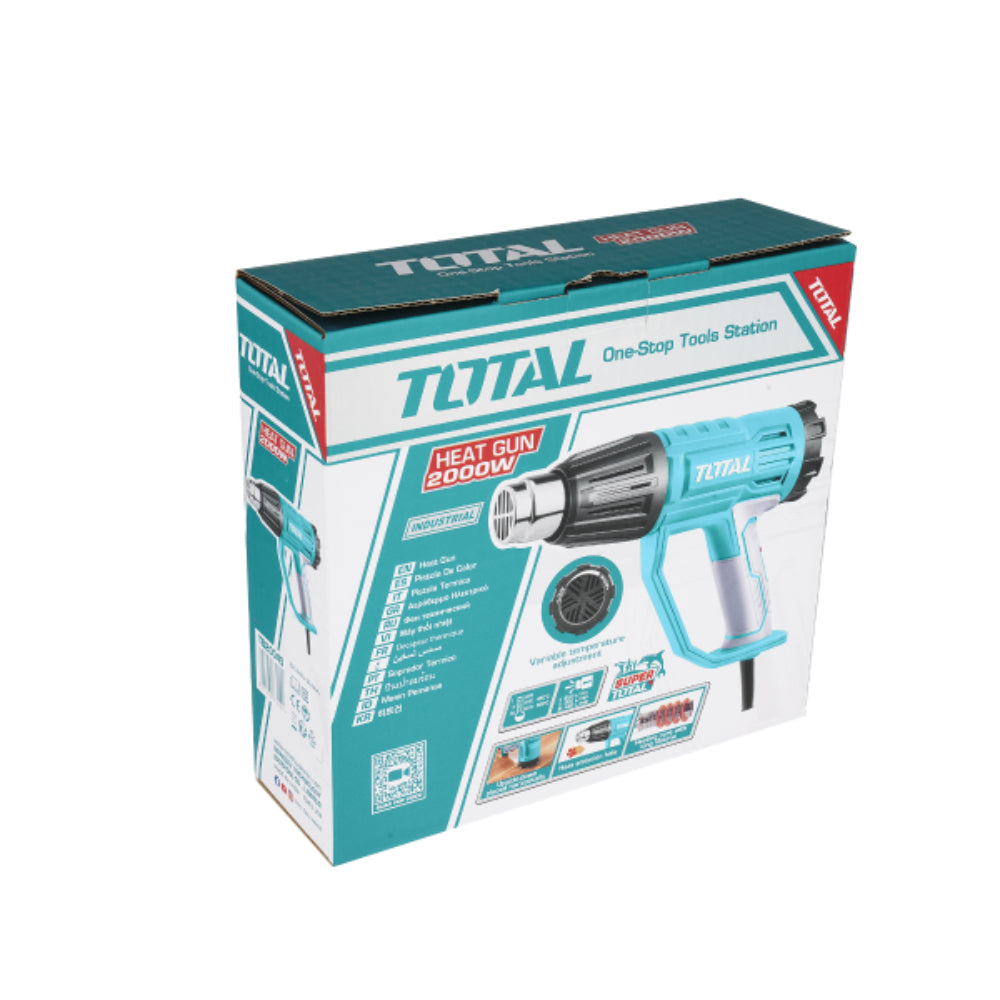 Пистолет за горещ въздух TOTAL INDUSTRIAL, 2000 W, 50-550°C + аксесоари