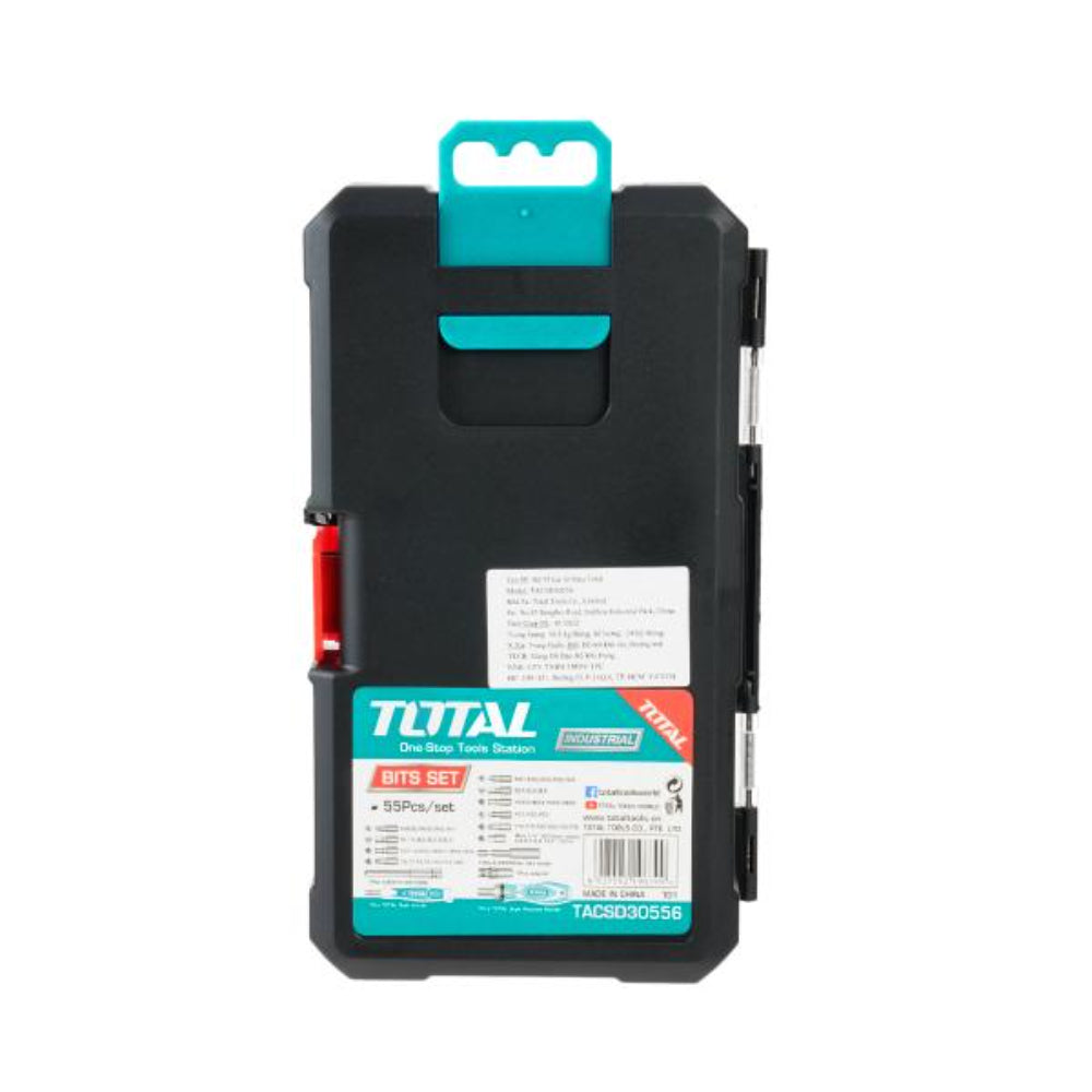 Комплект отвертка с тресчотка и битове, TOTAL, 55 части