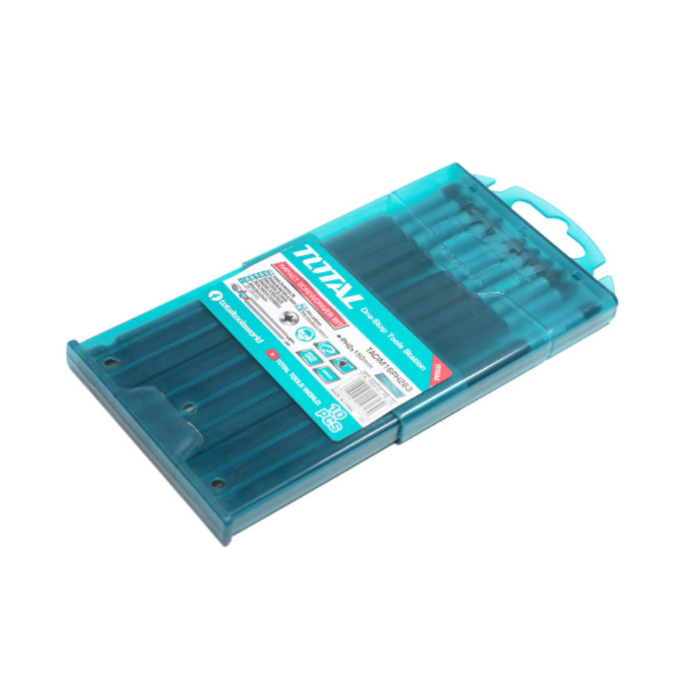 Комплект битове TOTAL Industrial, Impact, PH2 x 150 мм, 10 части