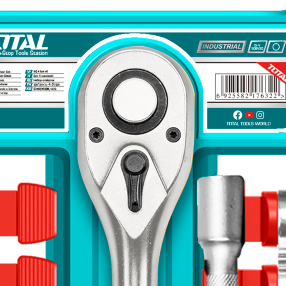 Комплeкт тресчотка и вложки TOTAL INDUSTRIAL, 3/8", 12 части