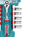 Комплeкт тресчотка и вложки TOTAL INDUSTRIAL, 1/4 ", 12 части