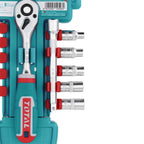 Комплeкт тресчотка и вложки TOTAL INDUSTRIAL, 1/4 ", 12 части