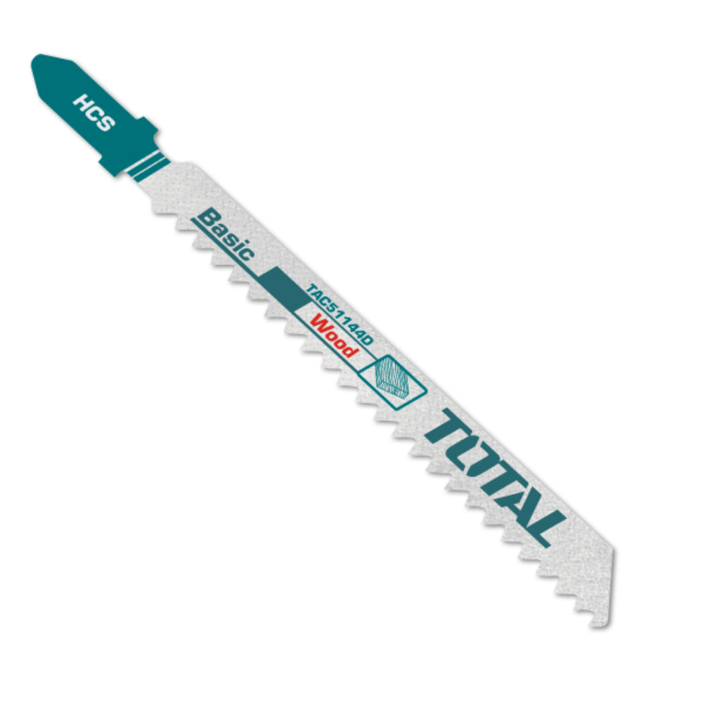Нож за прободен трион TOTAL, HCS, дърво, 6 TPI, 74 мм, 5 броя