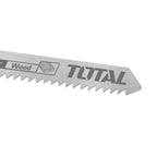 Нож за прободен трион TOTAL, HCS, дърво, 10 TPI, 74 мм, 5 броя