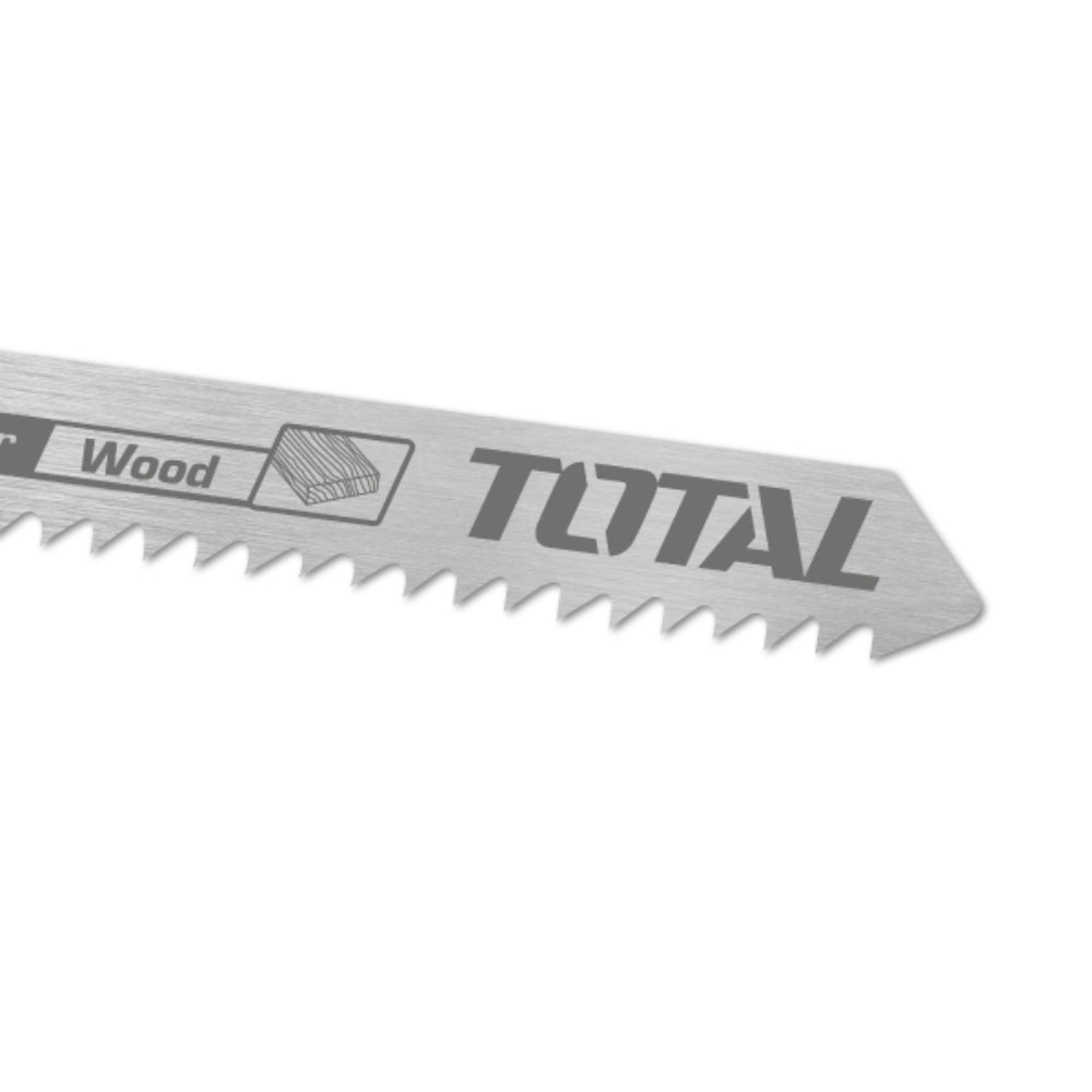Нож за прободен трион TOTAL, HCS, дърво, 10 TPI, 74 мм, 5 броя