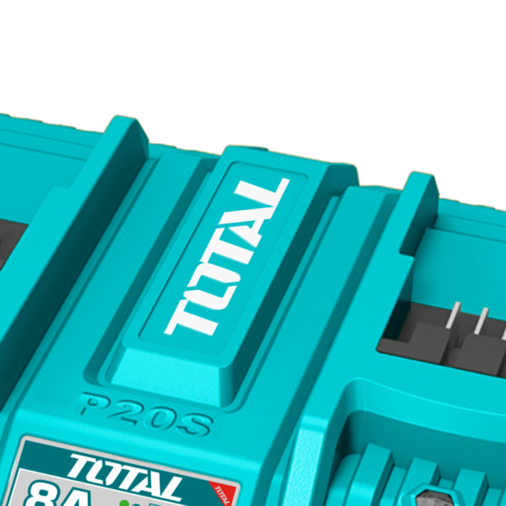 Двойно зарядно за Li-Ion батерии TOTAL Industrial, 20 V, 4 А