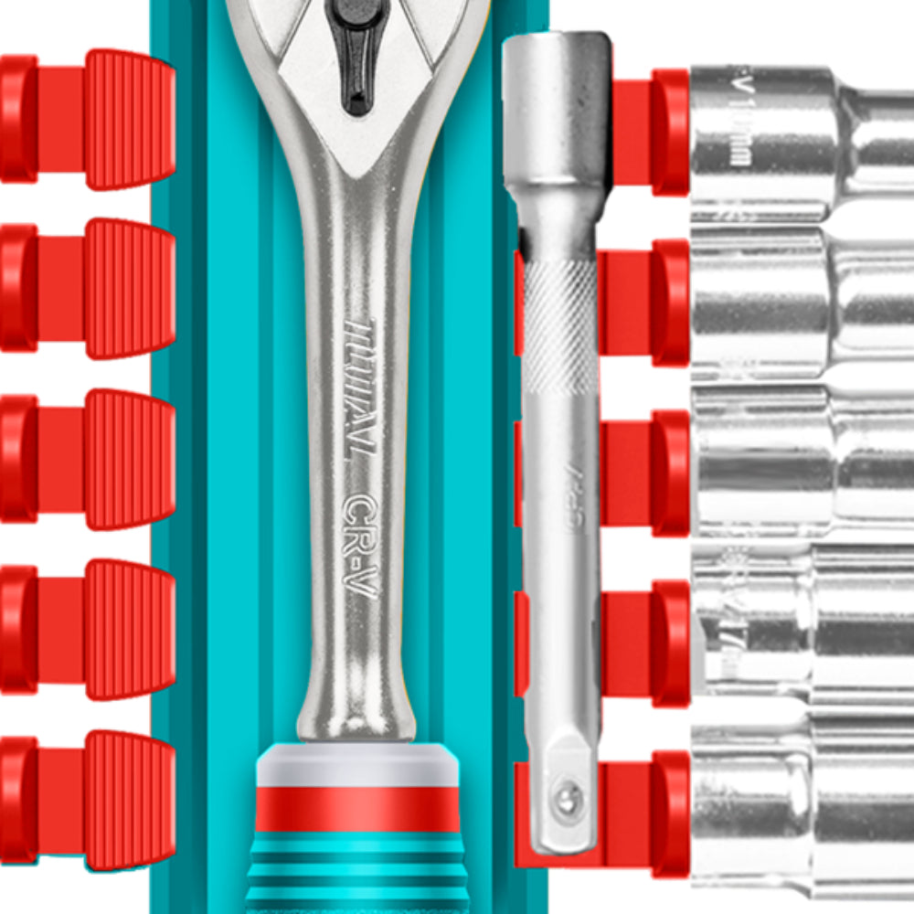 Комплeкт тресчотка и вложки TOTAL INDUSTRIAL, 3/8", 12 части
