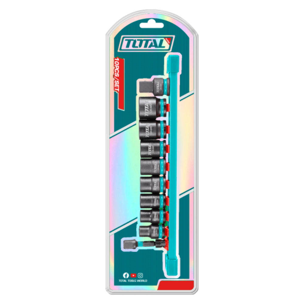 Комплект шестостенни ударни вложки TOTAL INDUSTRIAL, 3/8", 10 части