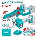 Комплект акумулаторни верижен трион и ножица TOTAL TOSLI250795E, 20 V, 2 x 2 Ah