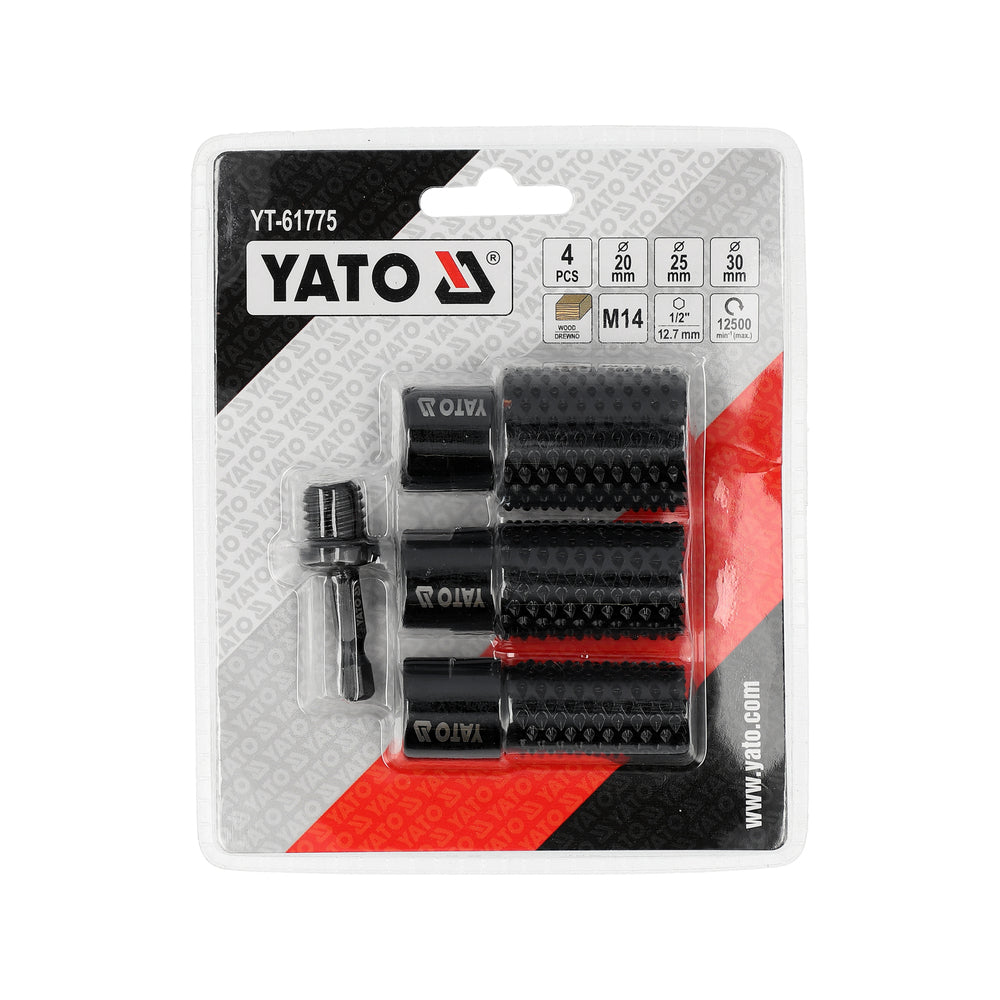 Комплект фрези за дърво YATO, M 14, 4 части
