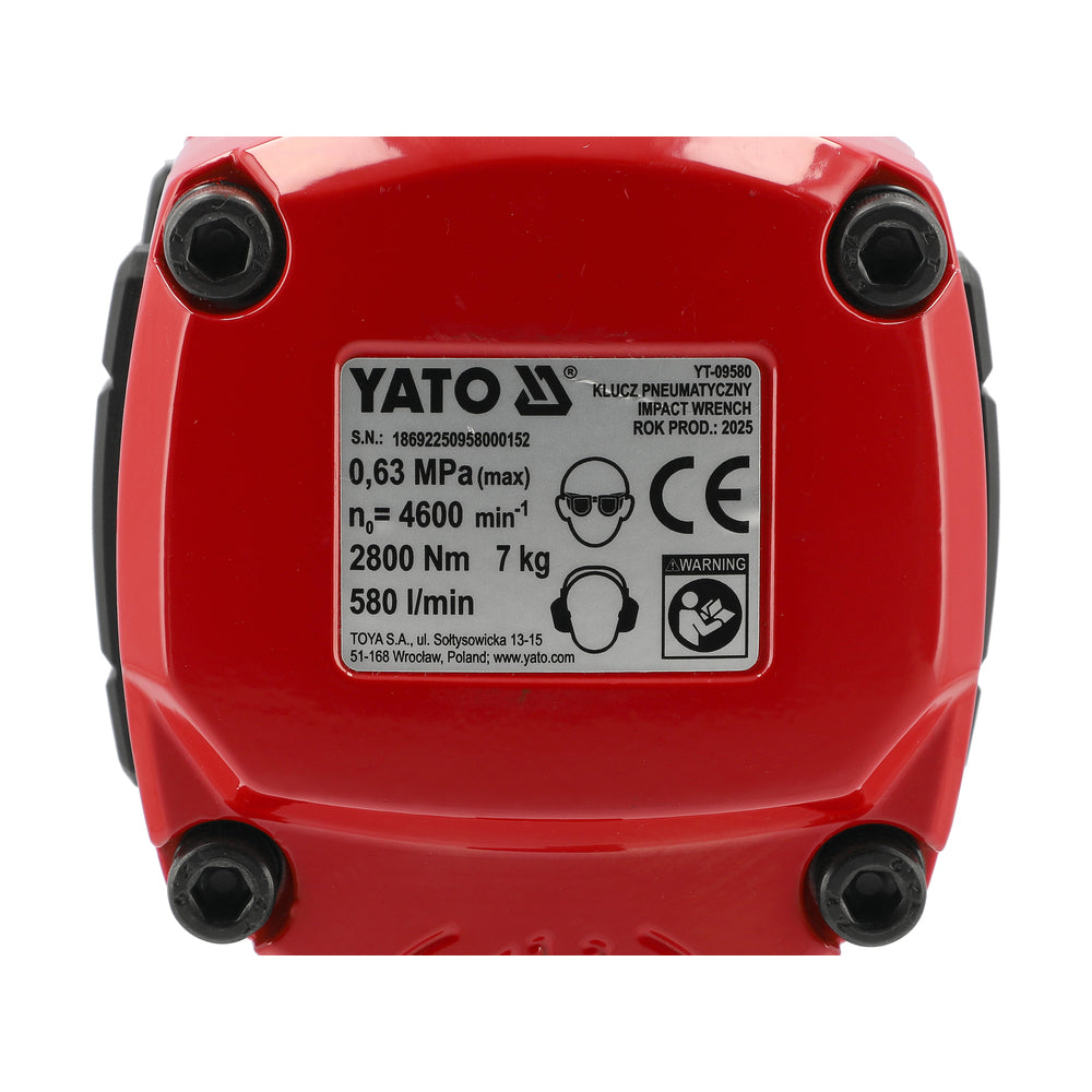 Пневматичен ударен гайковерт YATO YT 09580, 3/4", 2800 Nm