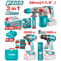 Комплект акумулаторни инструменти TOTAL TOSLI250693E, 20 V, 2 x 5 Ah
