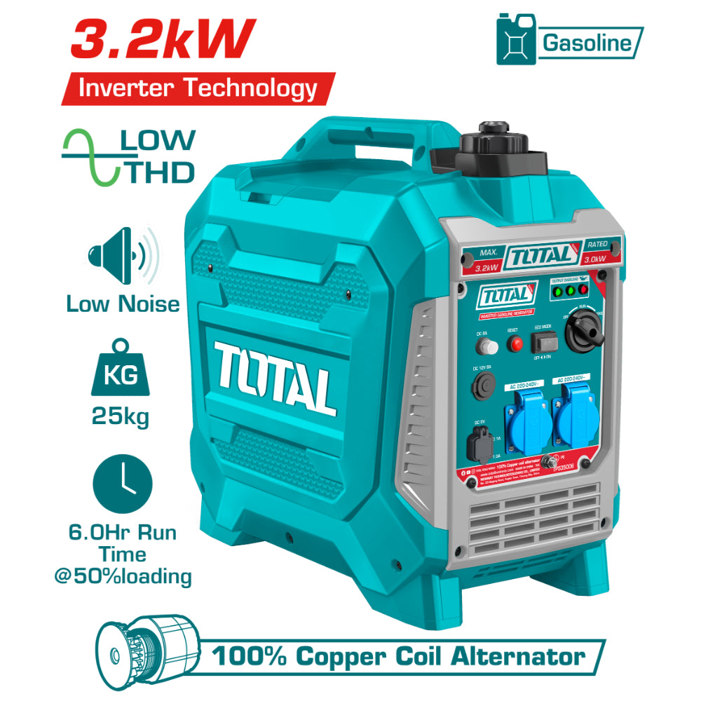 Инверторен бензинов генератор TOTAL INDUSTRIAL, 3.3 kW