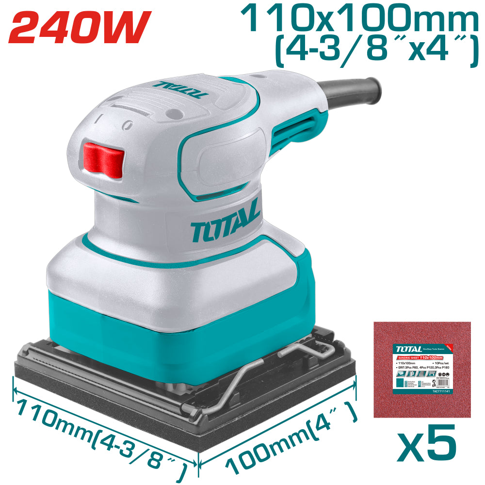 Виброшлайф TOTAL INDUSTRIAL, 240 W, 110 x 110 мм