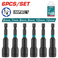 Комплект магнитни вложки TOTAL, 1/4", SW6 - 12 мм, 6 броя