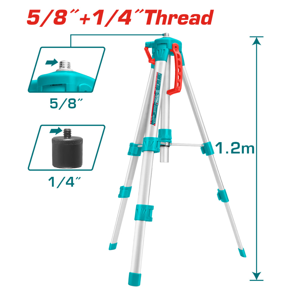 Телескопичен статив - триножник TOTAL, 5/8", 1/4", 50 - 120 см