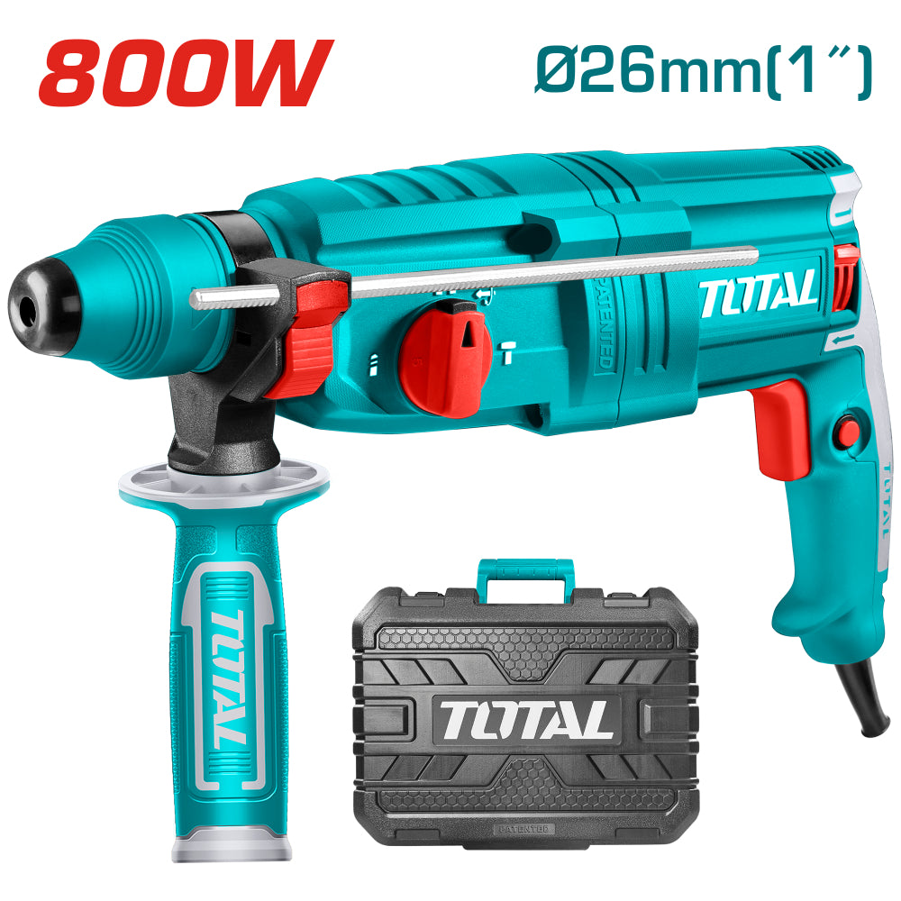 Електрически перфоратор TOTAL, куфар, SDS+, 800 W