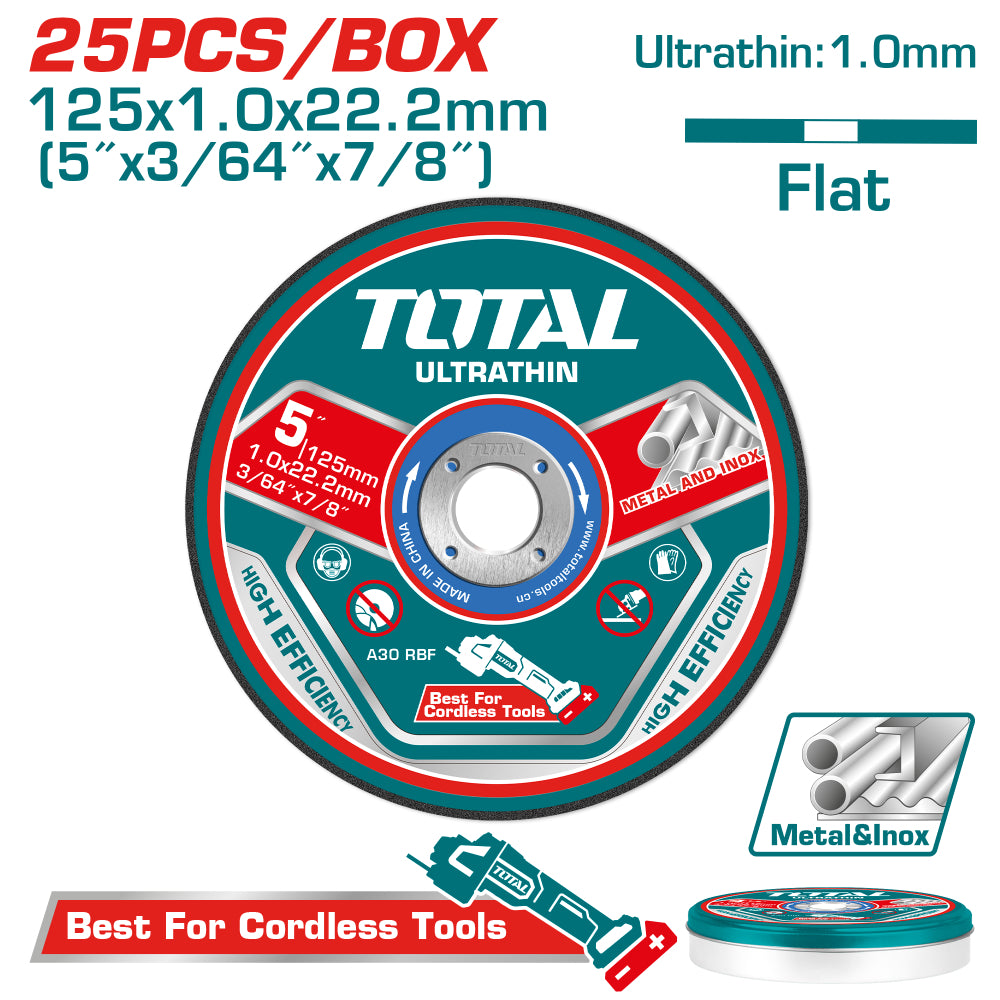Диск за рязане на INOX TOTAL, Ø 125 x 1.0 mm, 25 броя