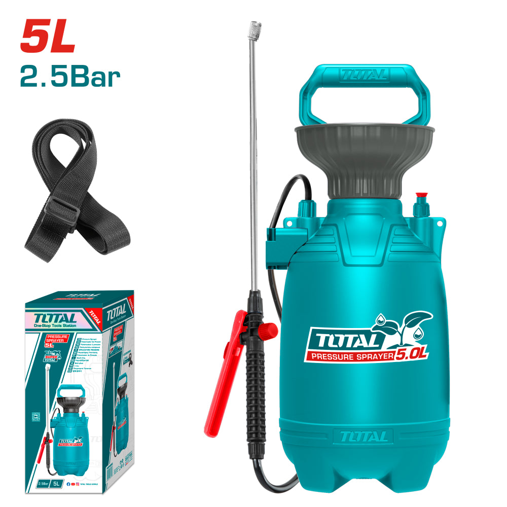 Компресираща пръскачка TOTAL, 5 L, 2.5 bar