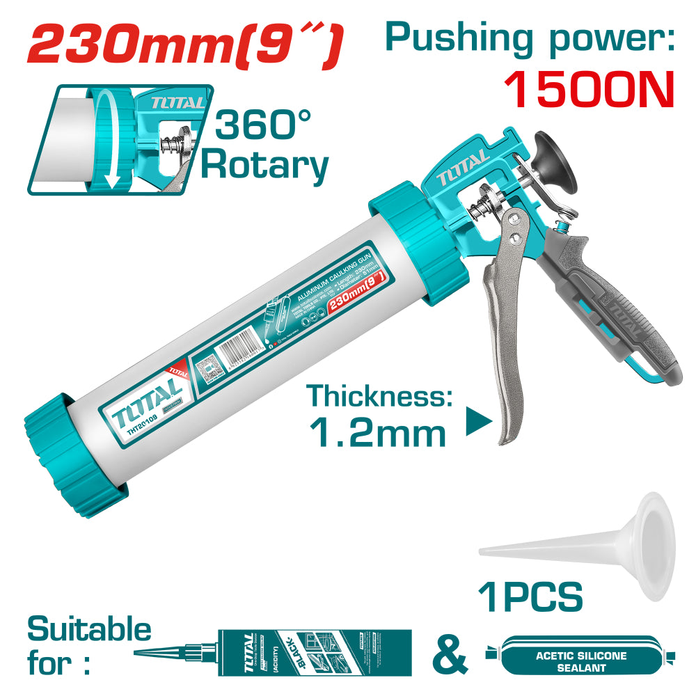 Пистолет за картуш и меки опаковки TOTAL Industrial, 310 ml