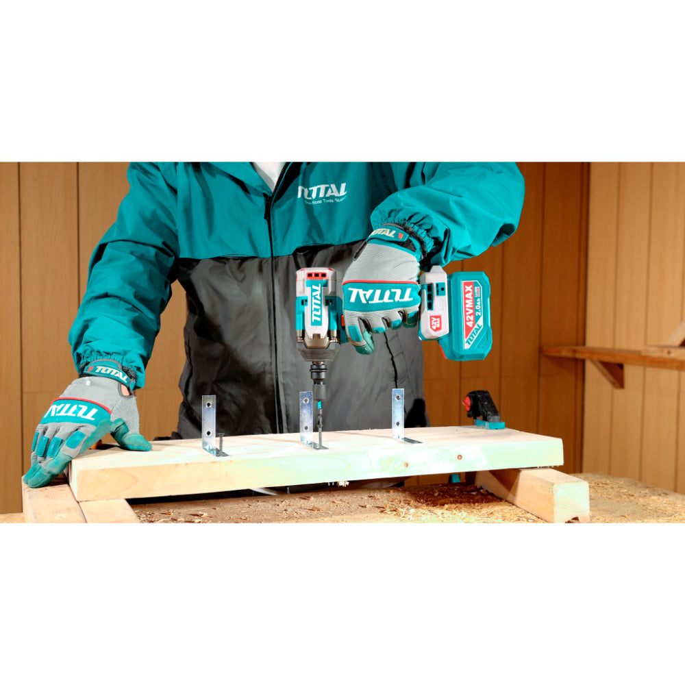 Акумулаторен ударен безчетков гайковерт TOTAL INDUSTRIAL, 1/2", 42 V, 2 х 2 Ah