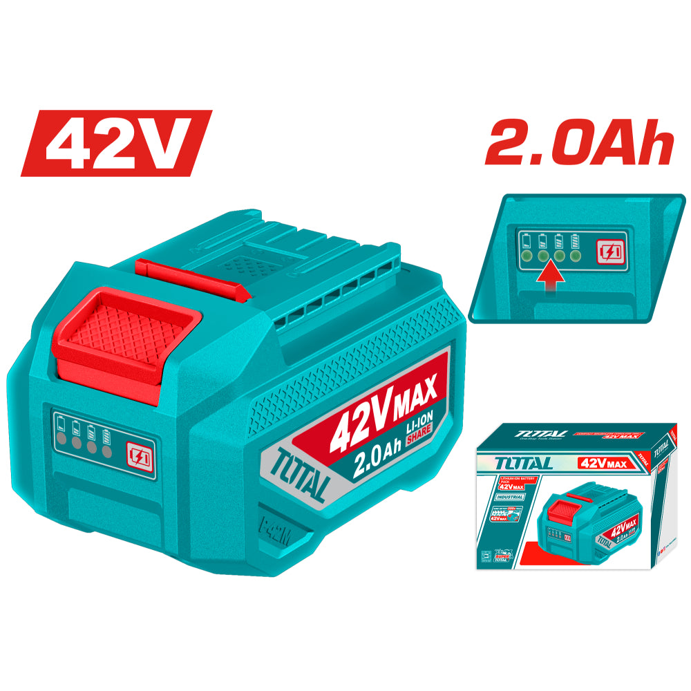 Акумулаторна батерия TOTAL Industrial, Li-Ion, 42 V, 2.0 Ah